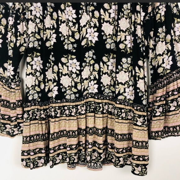 American Eagle Outfitters Boho Bell sleeve Bag dress with Lace up V neck Chest - Picture 5 of 16